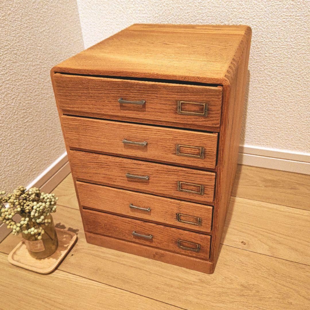 リペア済 美品　 5段小引き出し①　 昭和レトロ アンティーク　引き出し　年代物