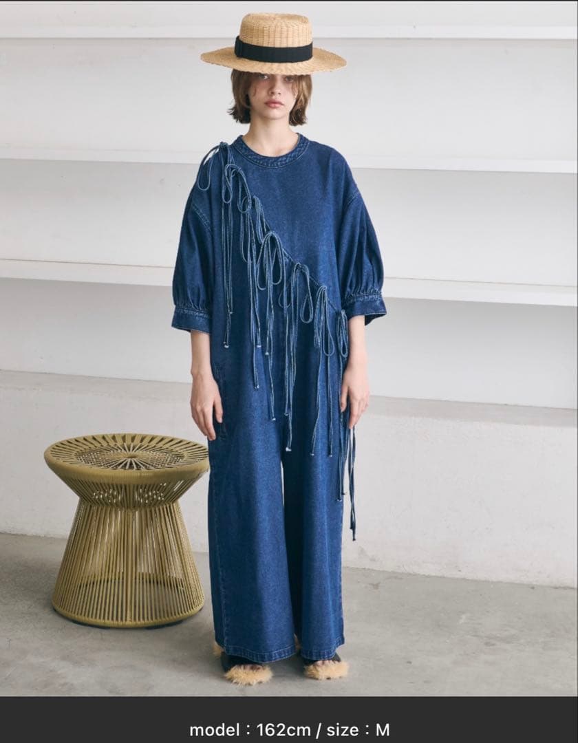 PERNA ハーフスリーブデニムオールインワン