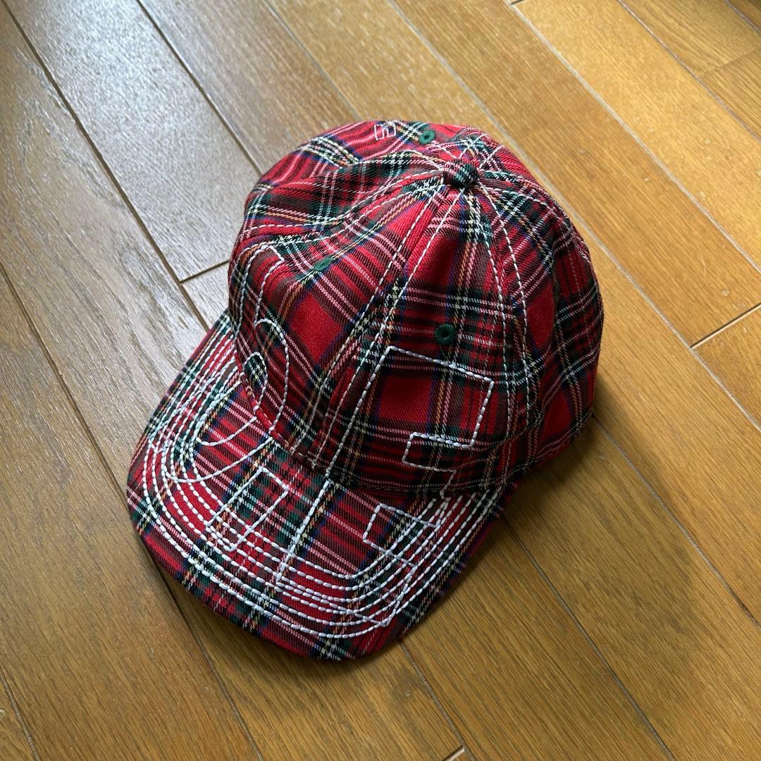 b.eautiful キャップ　赤チェック