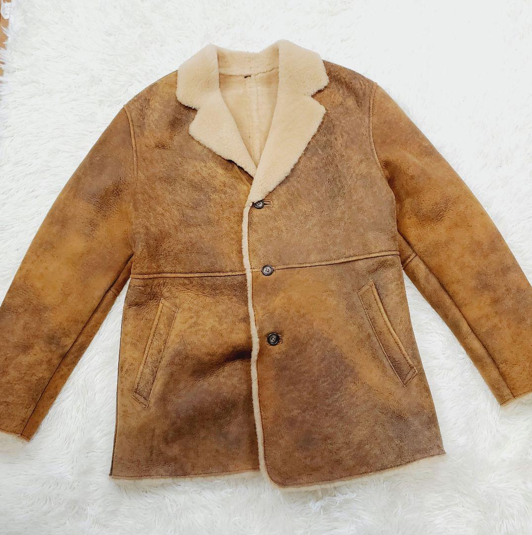 【美品】ニチワ Wind Armor ムートン アウター 革ジャン L