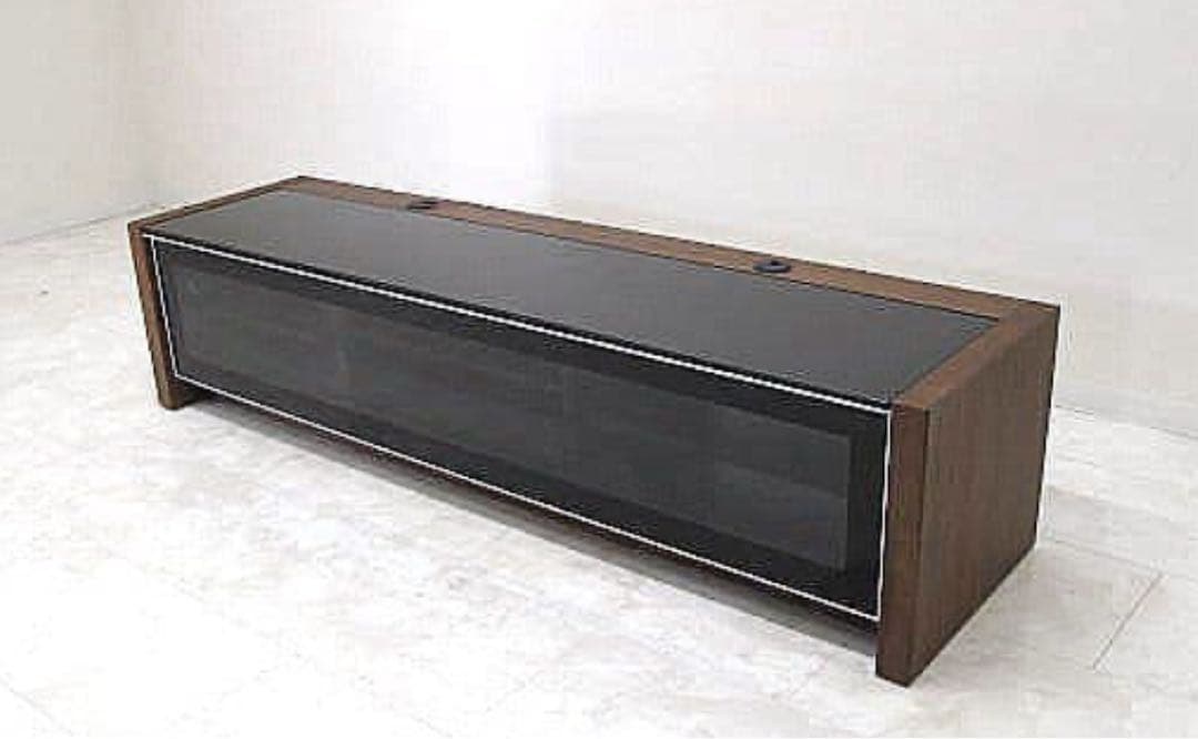 ダークブラウンテレビ台 シギヤマ家具　ガラス扉付