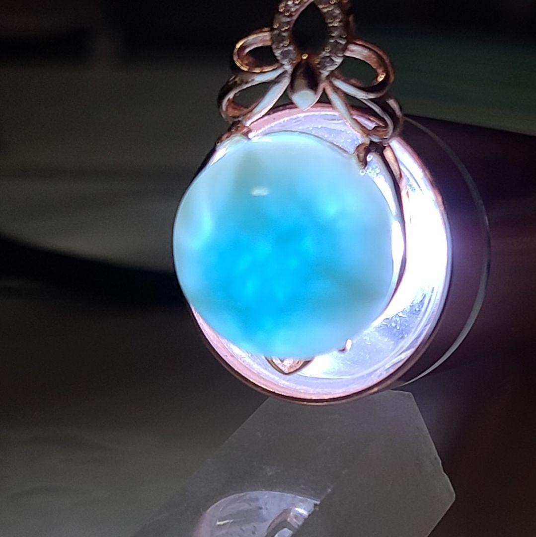 ラリマー 天然石 高品質 ペンダント トップ ネックレス ピンクゴールド