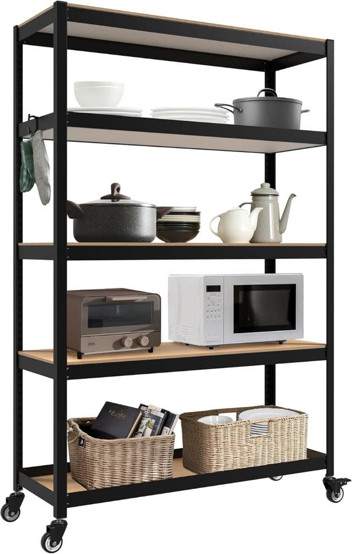 DANT House 組立簡単 ラミネート スチールラック 5段