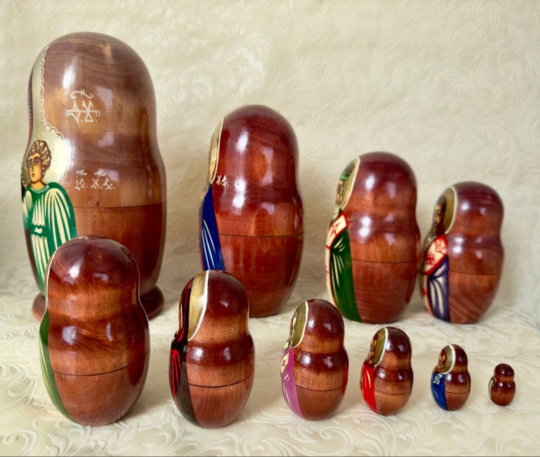 聖母子・聖人マトリョーシカ　10体　新品未使用　入手困難　稀少品　急遽値下げ！