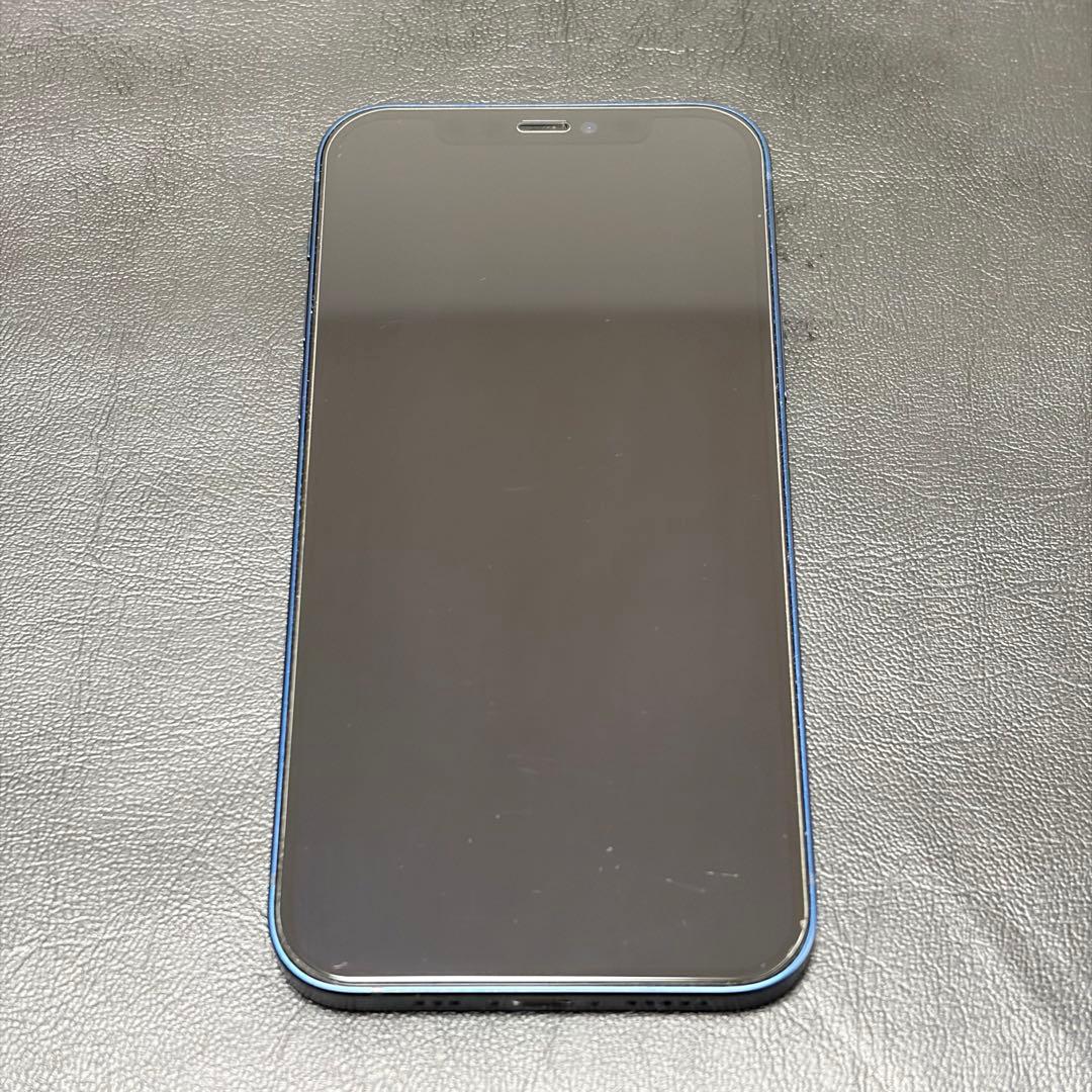 iPhone12 64GB バッテリー残量87% ブルー + 箱,充電ケーブル