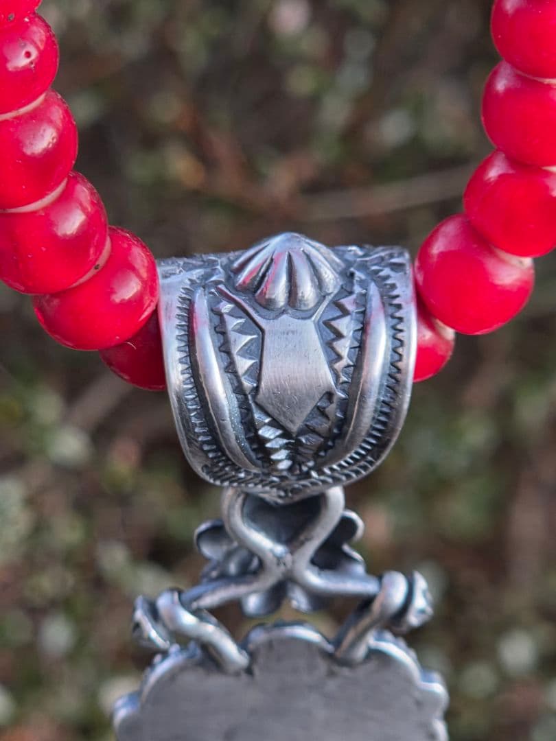 ハイグレード　ペルシャン　ターコイズ　インディアンジュエリースタイル　ペンダント