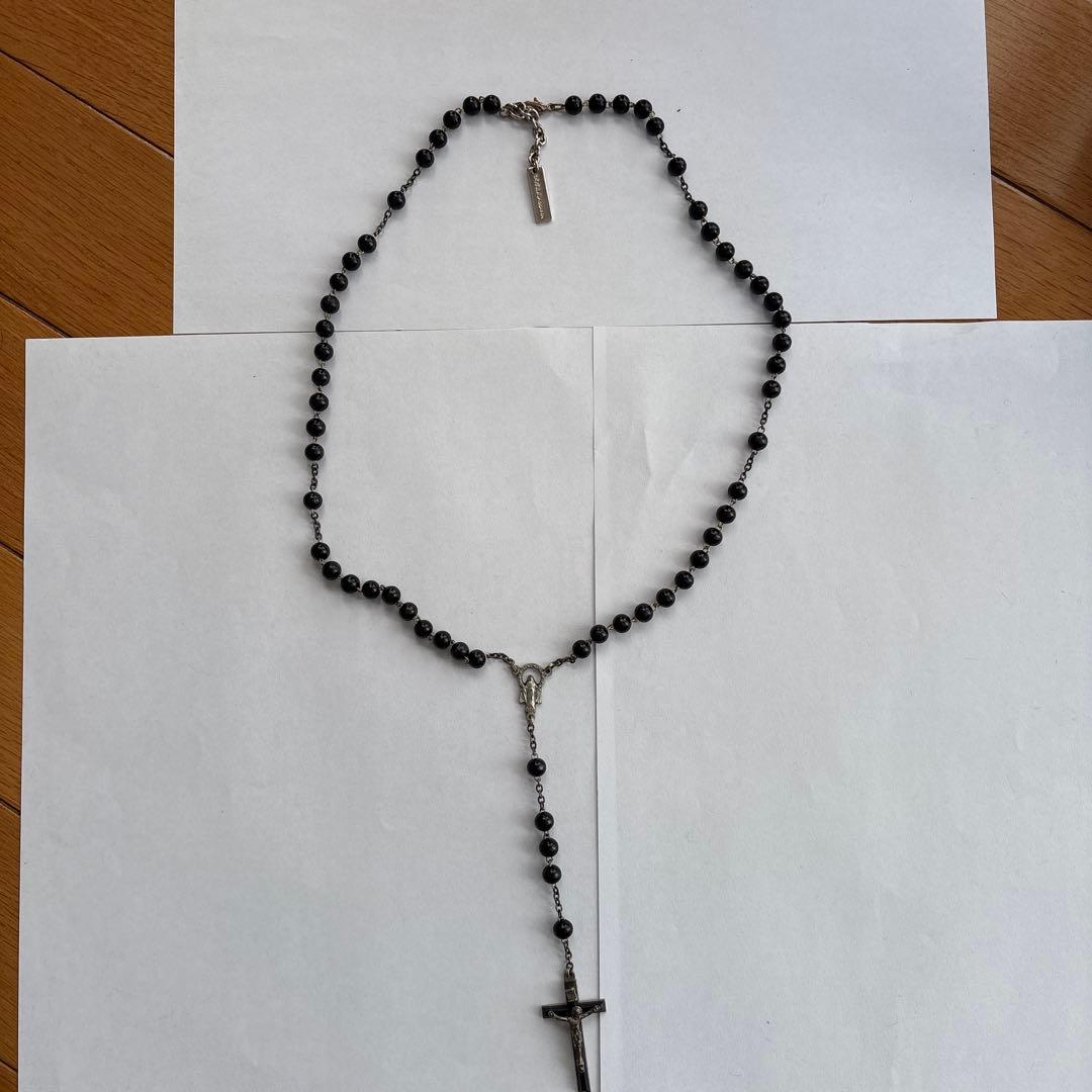 ドルガバ　黒いビーズのロザリオネックレス