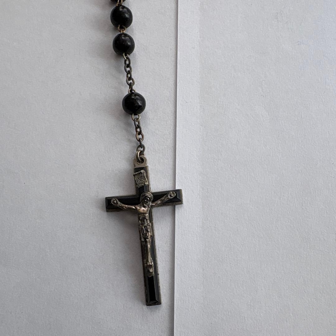 ドルガバ　黒いビーズのロザリオネックレス