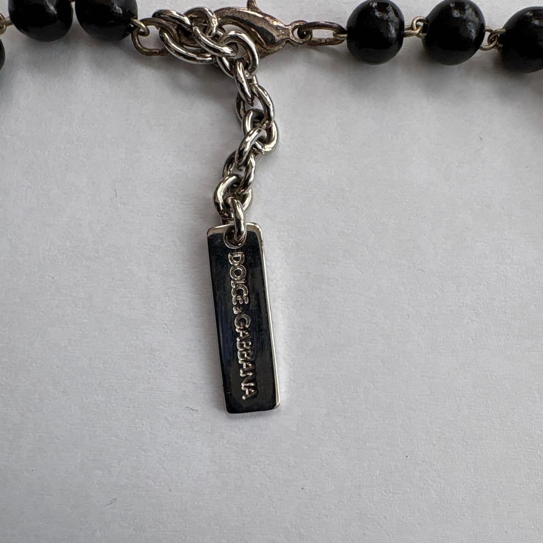 ドルガバ　黒いビーズのロザリオネックレス