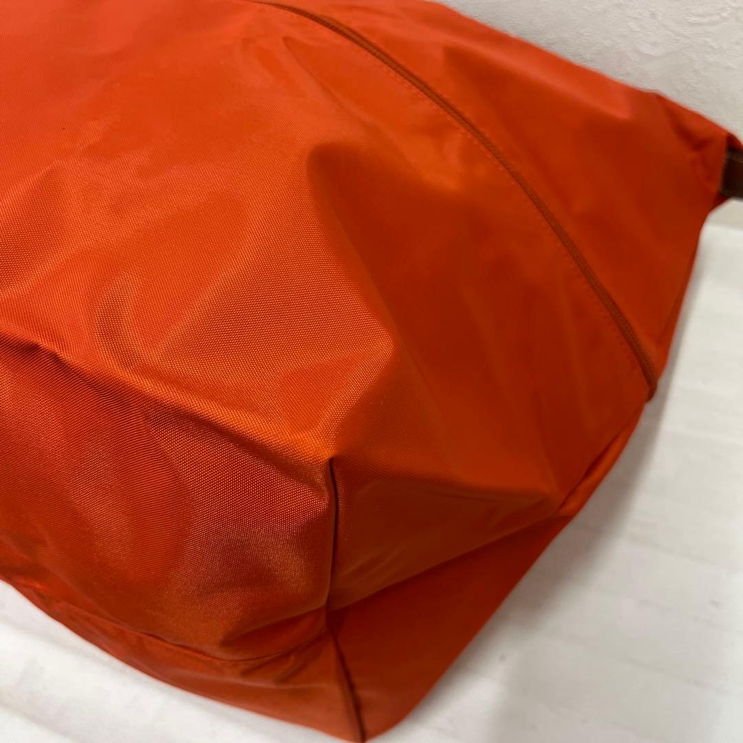 336 LONGCHAMP ロンシャン ボストンバッグ 2way オレンジ系