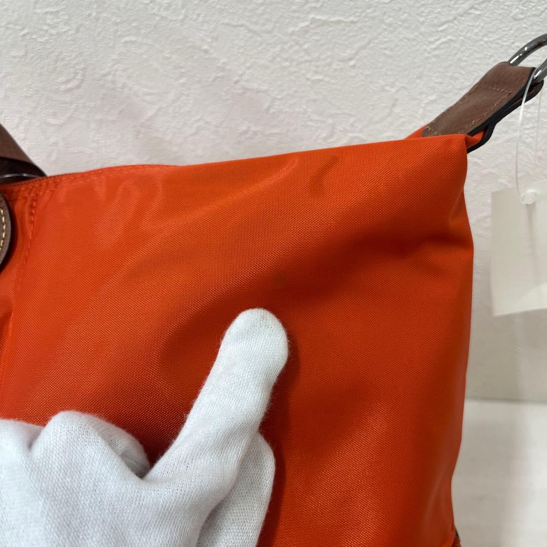 336 LONGCHAMP ロンシャン ボストンバッグ 2way オレンジ系