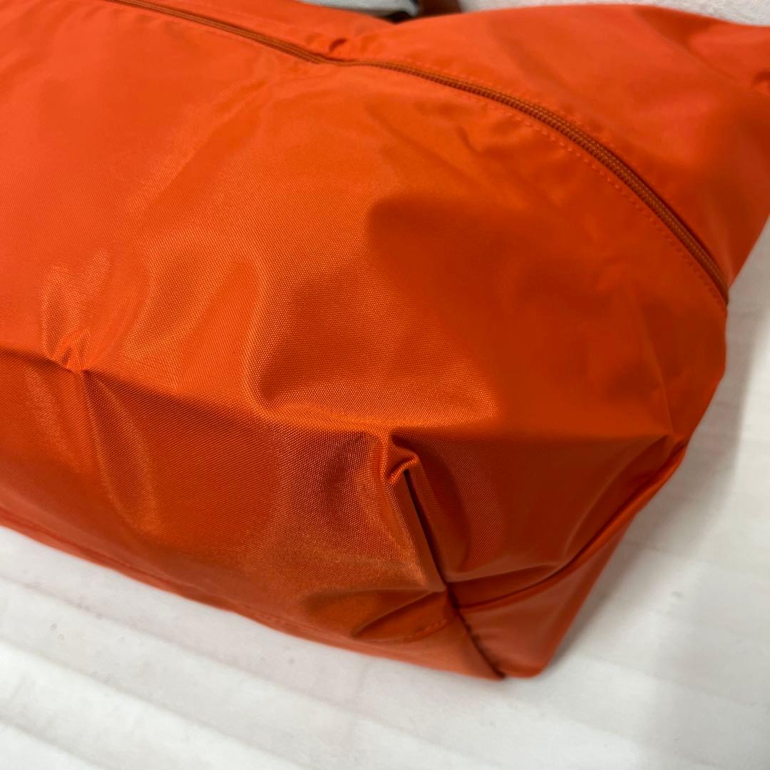 336 LONGCHAMP ロンシャン ボストンバッグ 2way オレンジ系