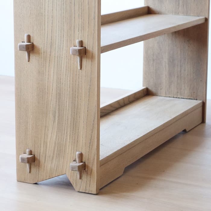 アンティーク 楔本棚 書棚 ナラ 無垢材 オープン棚 古家具 無塗装