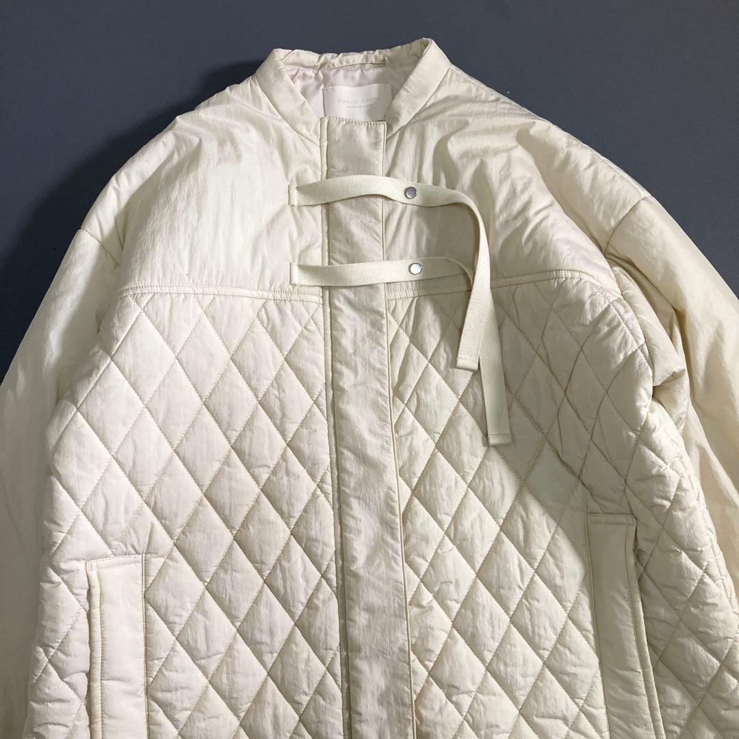パブリックトウキョウ ダイヤキルティングオーバーコート アイボリー