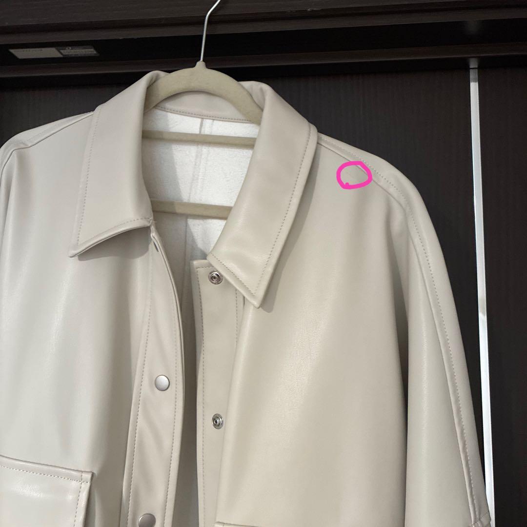 HER. 合皮ビッグＣＰＯジャケット　オフホワイト