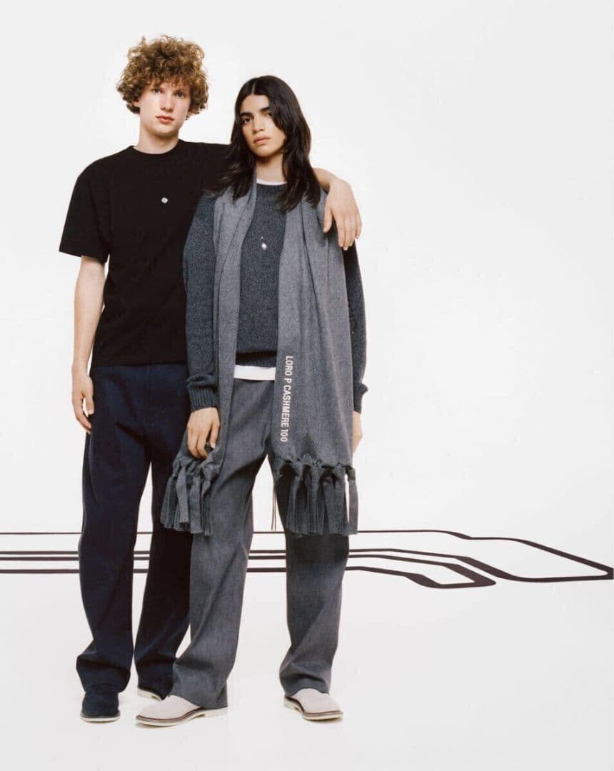 ■超美品15万!ロロピアーナ×藤原ヒロシ／超大判カシミヤマフラーストール　グレー