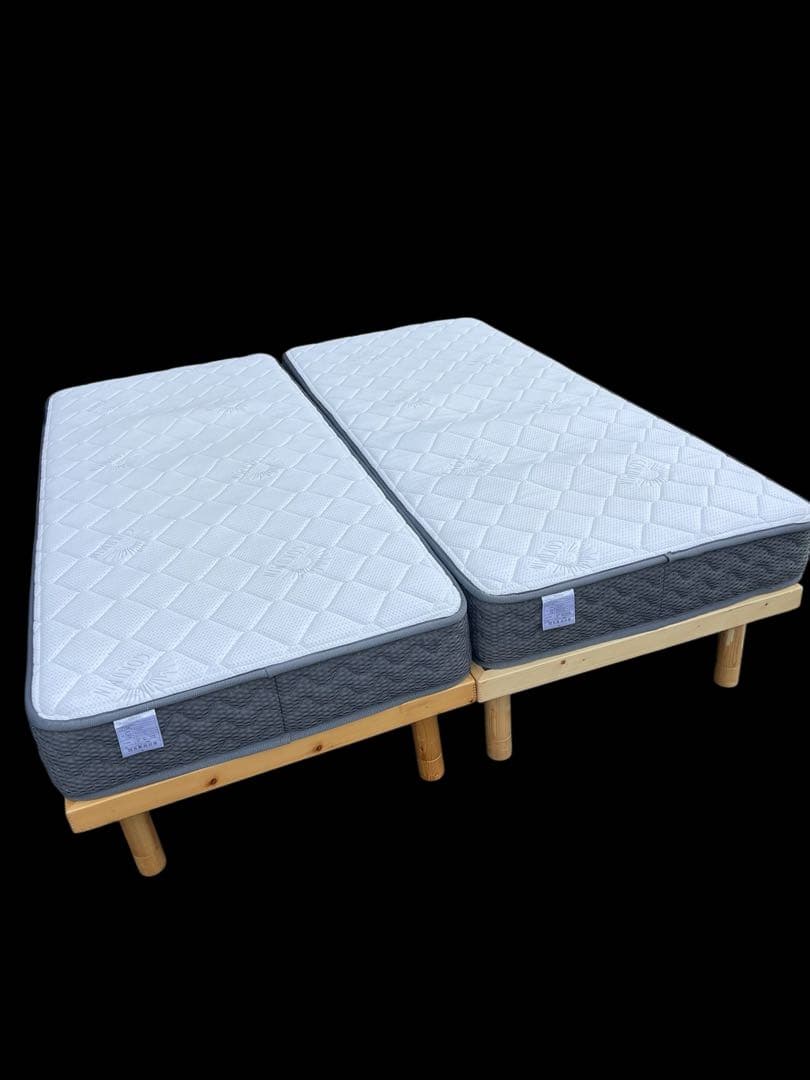 プレミアムスプリングマットレス ニトリ シングル 脚付きヘッドレスすのこ2セット