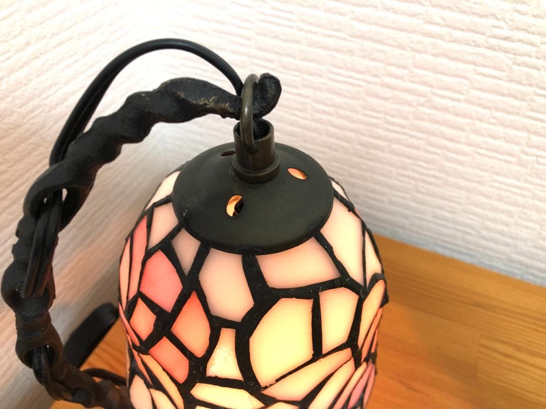 【アンティーク風】バラ柄 薔薇 ステンドグラス テーブルランプ ガレ風