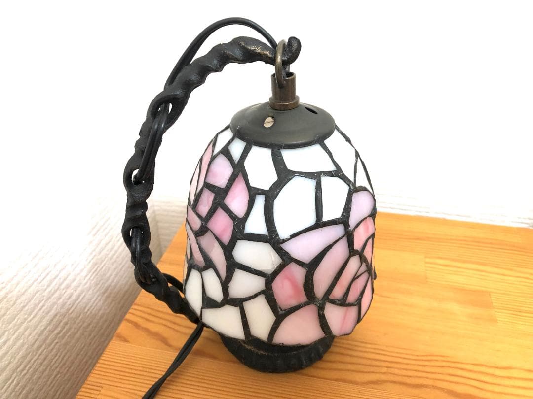 【アンティーク風】バラ柄 薔薇 ステンドグラス テーブルランプ ガレ風