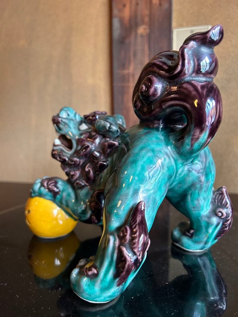 て*つ様 二代徳田八十吉　獅子置物　九谷　1点