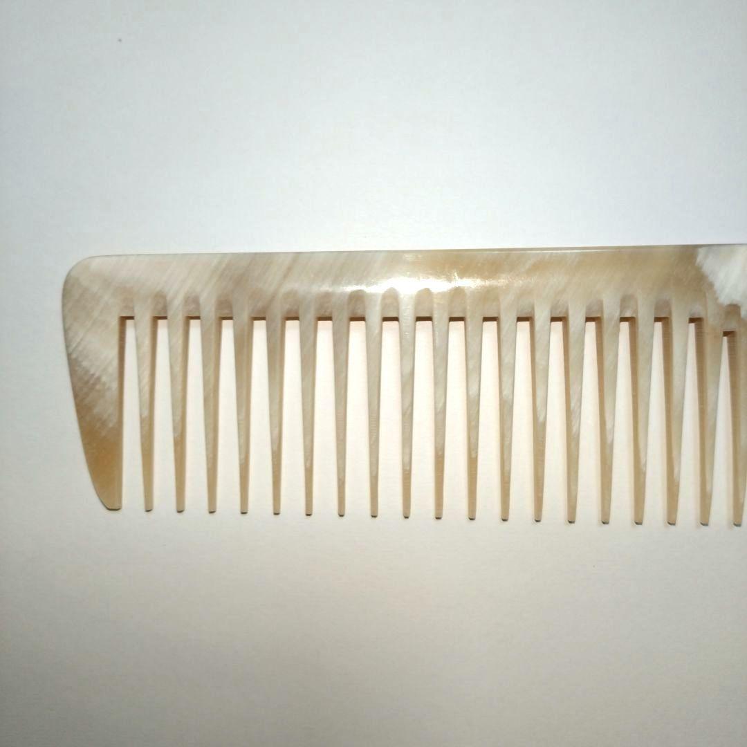 新品 未使用 マルヤ誂 水牛角櫛 特大直刃手付 希少 理容櫛