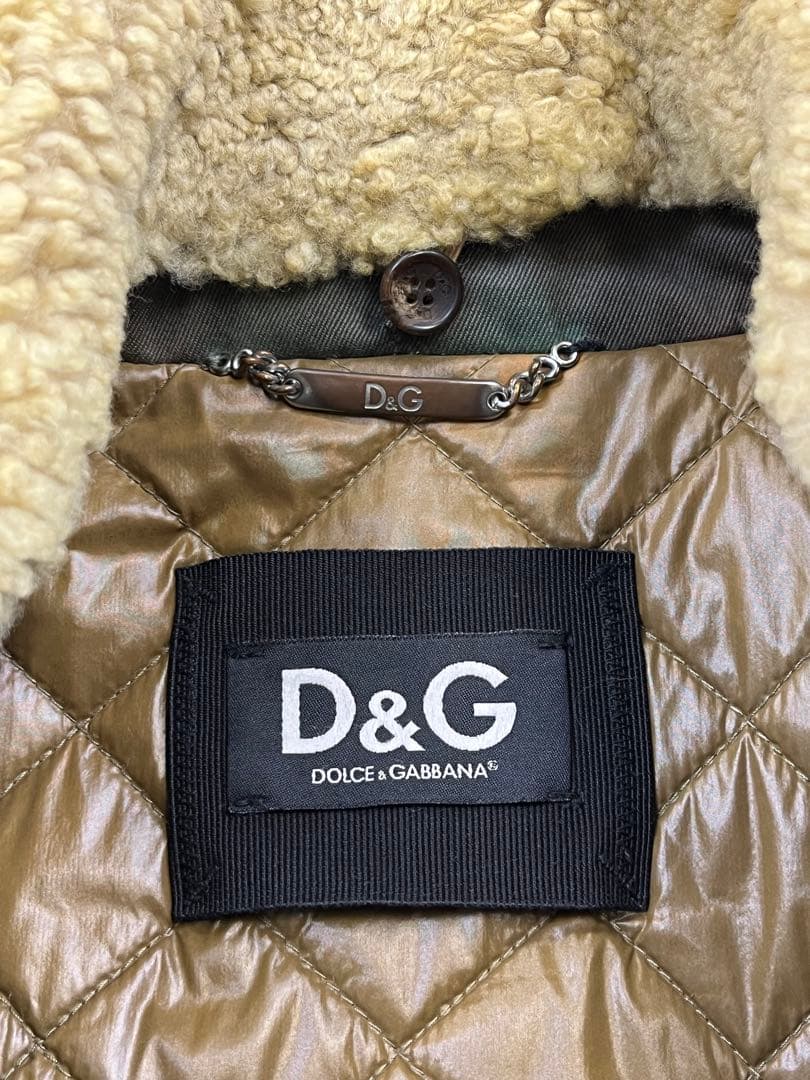 DOLCE & GABBANA 襟ボア ジャケット D&G 48 イタリー製