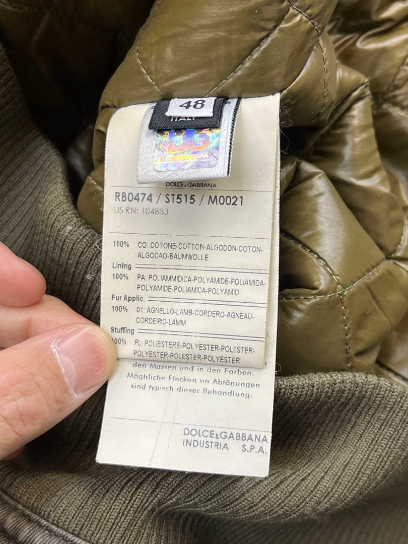 DOLCE & GABBANA 襟ボア ジャケット D&G 48 イタリー製
