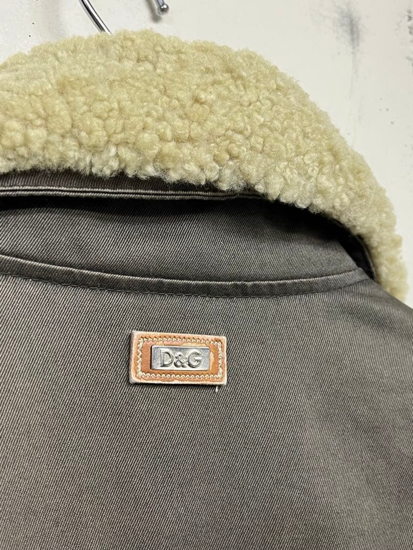 DOLCE & GABBANA 襟ボア ジャケット D&G 48 イタリー製