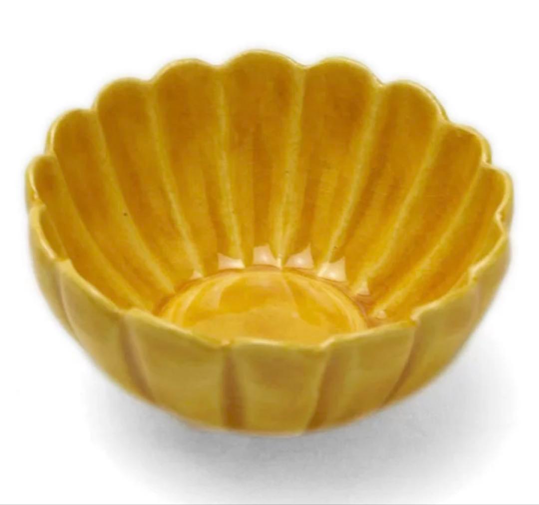 黄交趾菊形豆鉢・伏原博之《小付・5.7cm》2客セット