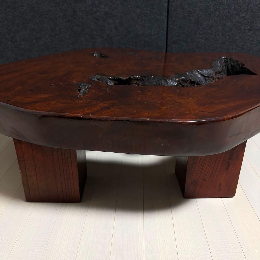 無垢材　天然木　一枚板　座卓　ちゃぶ台　ローテーブル　飾り台　花台　レトロ