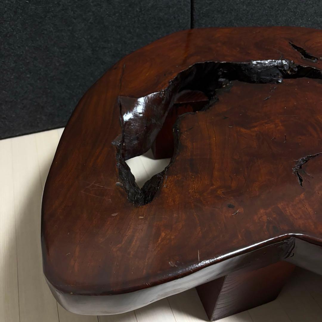 無垢材　天然木　一枚板　座卓　ちゃぶ台　ローテーブル　飾り台　花台　レトロ