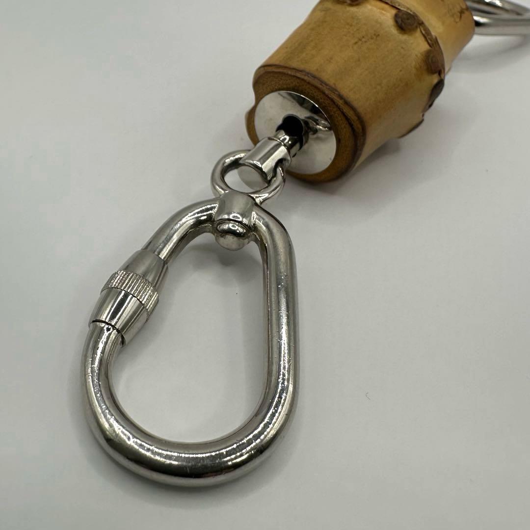 美品✨グッチ ロゴ バンブー キーホルダー キーリング バッグ チャーム