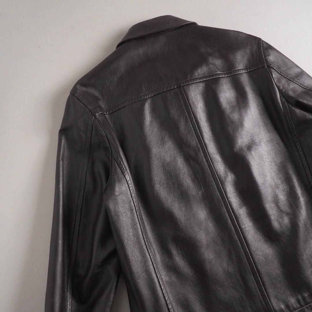 ラルフローレン　羊皮　レザージャケット　ダークブラウン　美品