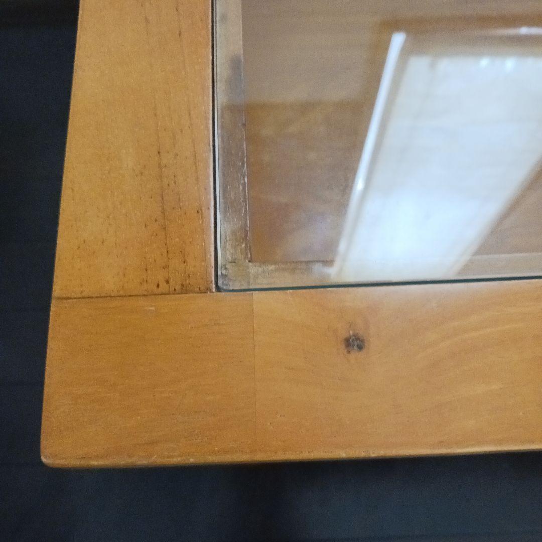木製センターテーブル ガラス天板