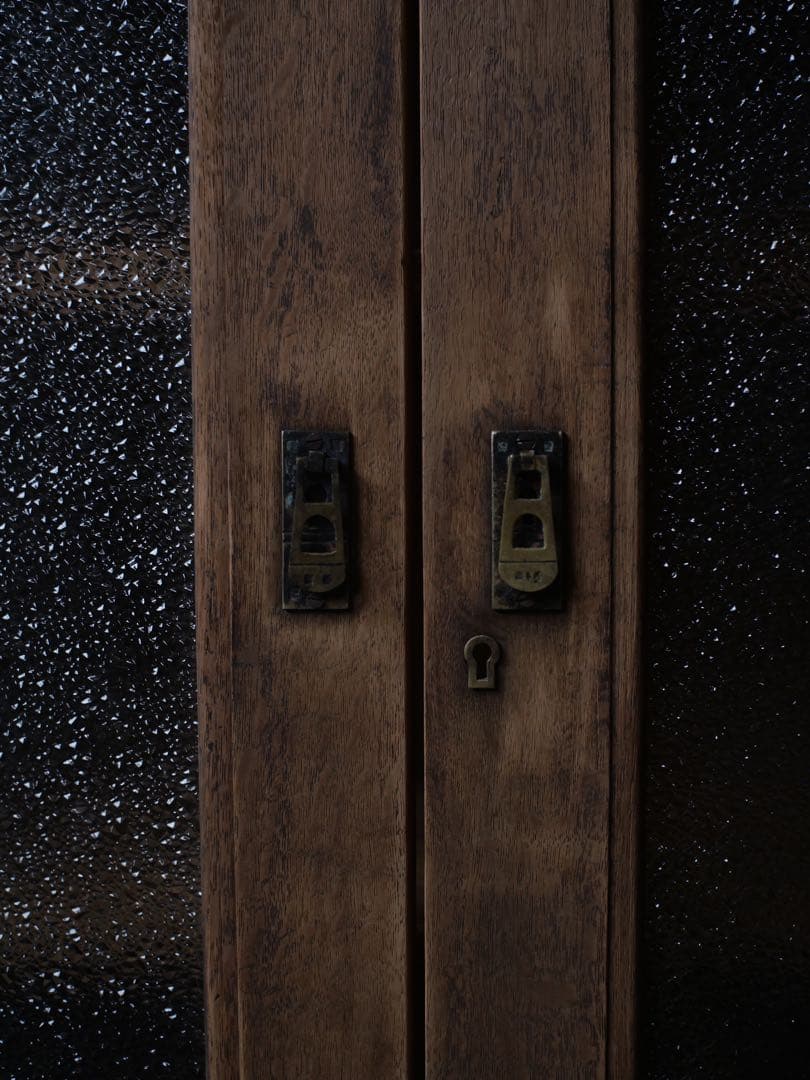 食器棚　ダイヤガラス　収納　器　食器　古家具　古道具　アンティーク　昭和レトロ