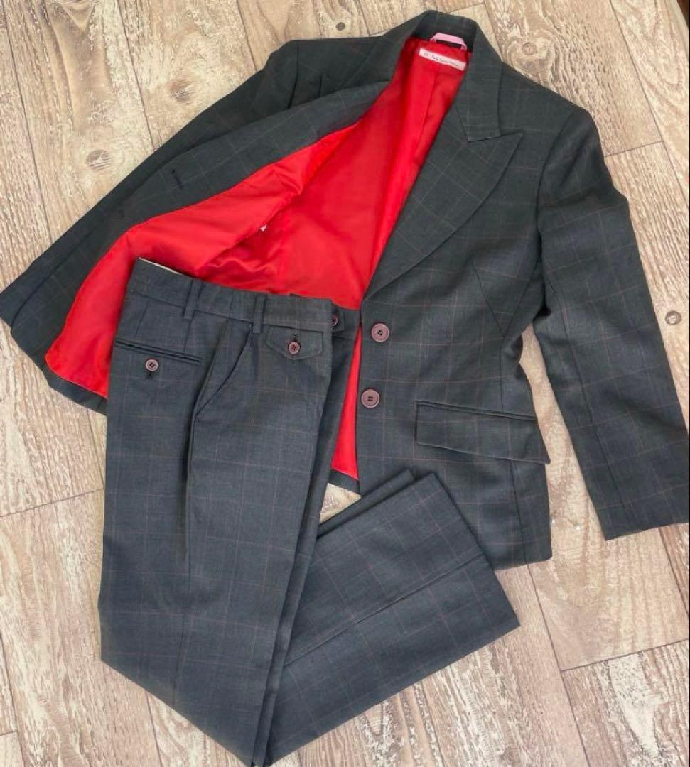 【RRR】ポールスミス　パンツスーツ　極美品　チェックグレー