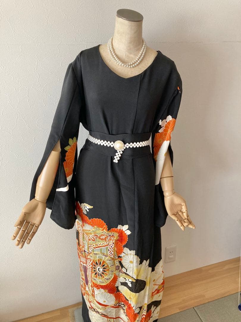 着物リメイクワンピース　留袖