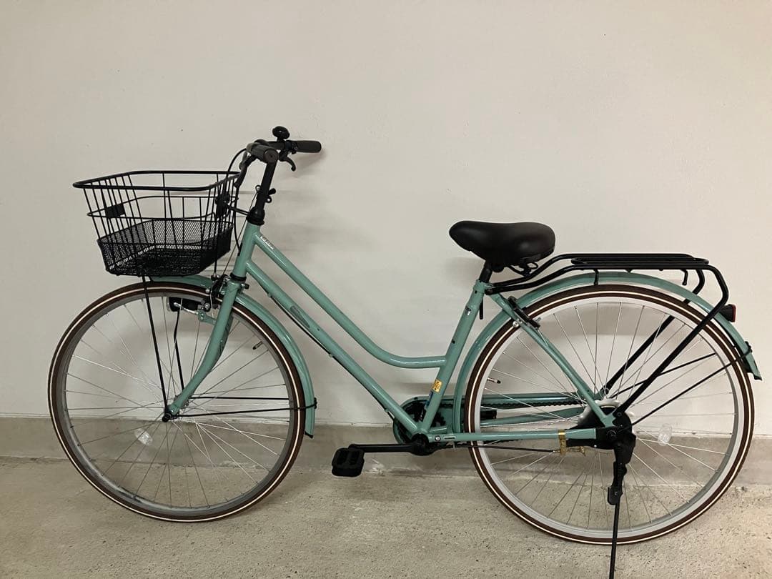 【美品使用1ヶ月のみ】　27インチ　シティサイクル　ミントグリーン