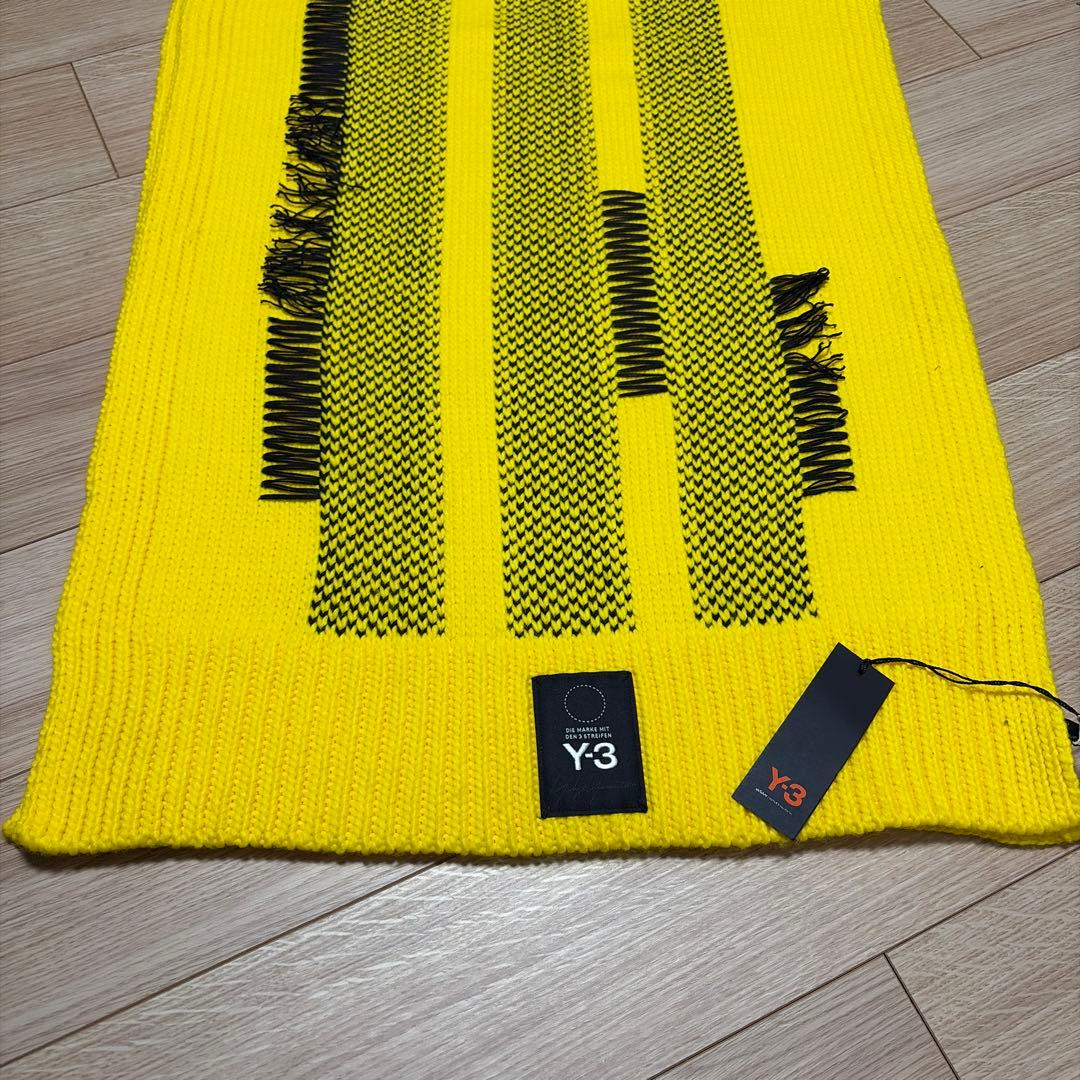 Y-3 ワイスリーKNIT SCARF ニット ロング マフラー　ストール　黄色