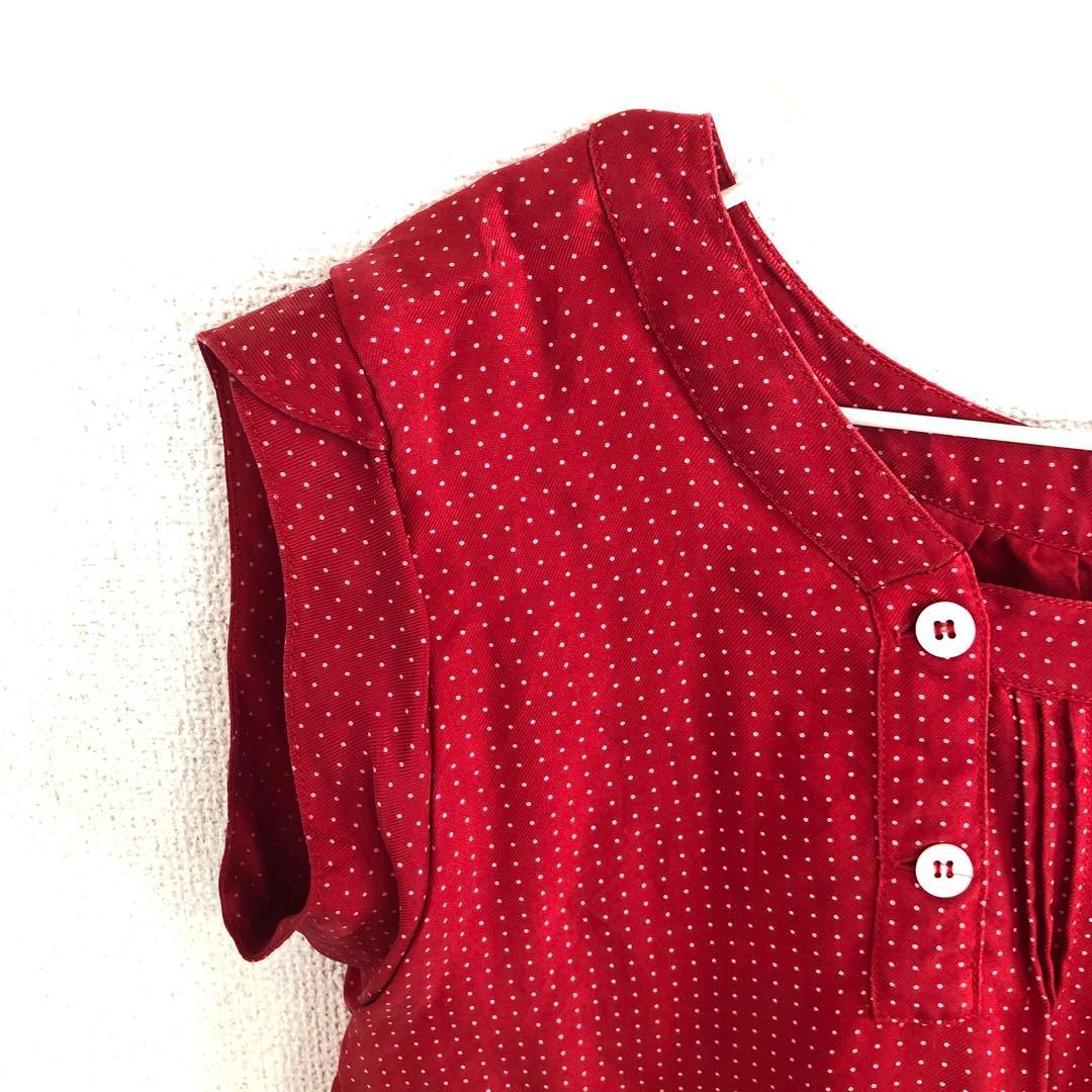 universal utility シルク100%ドットブラウス