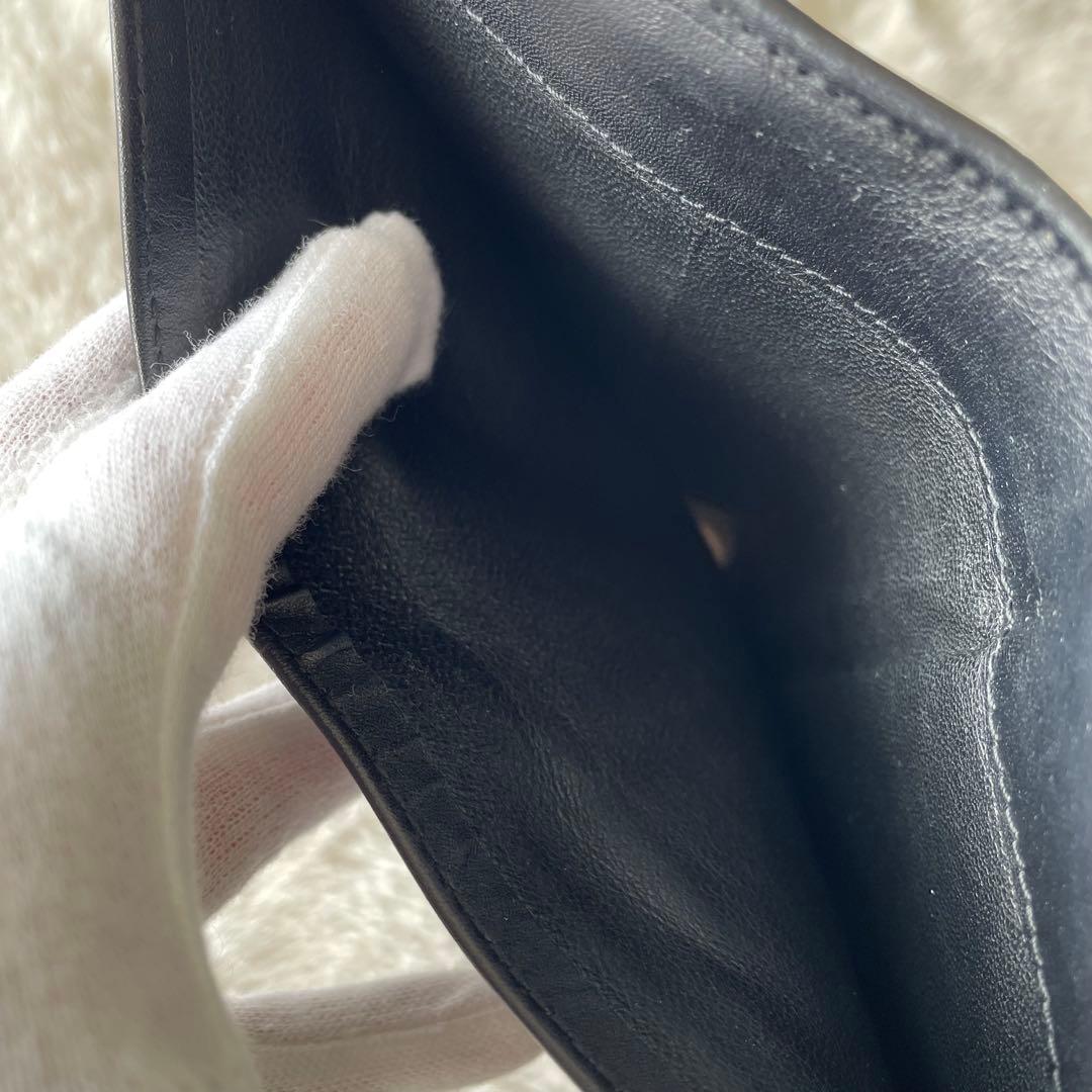 美品 ‪☆ GUCCI ブラック Wホック GGキャンバス レザー 二つ折り財布