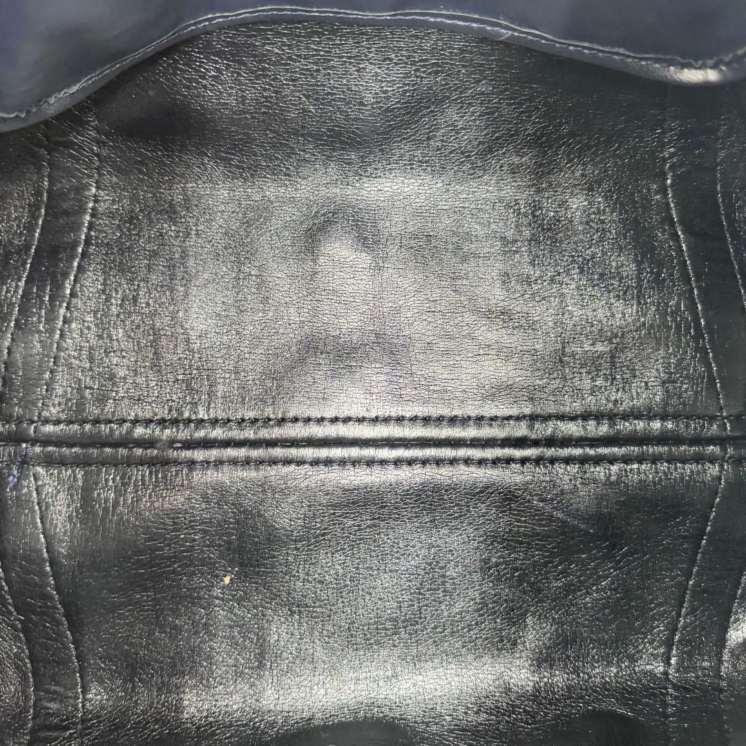 クリスチャンディオール　トロッター　ミニボストンバッグ　ネイビー　キャンバス