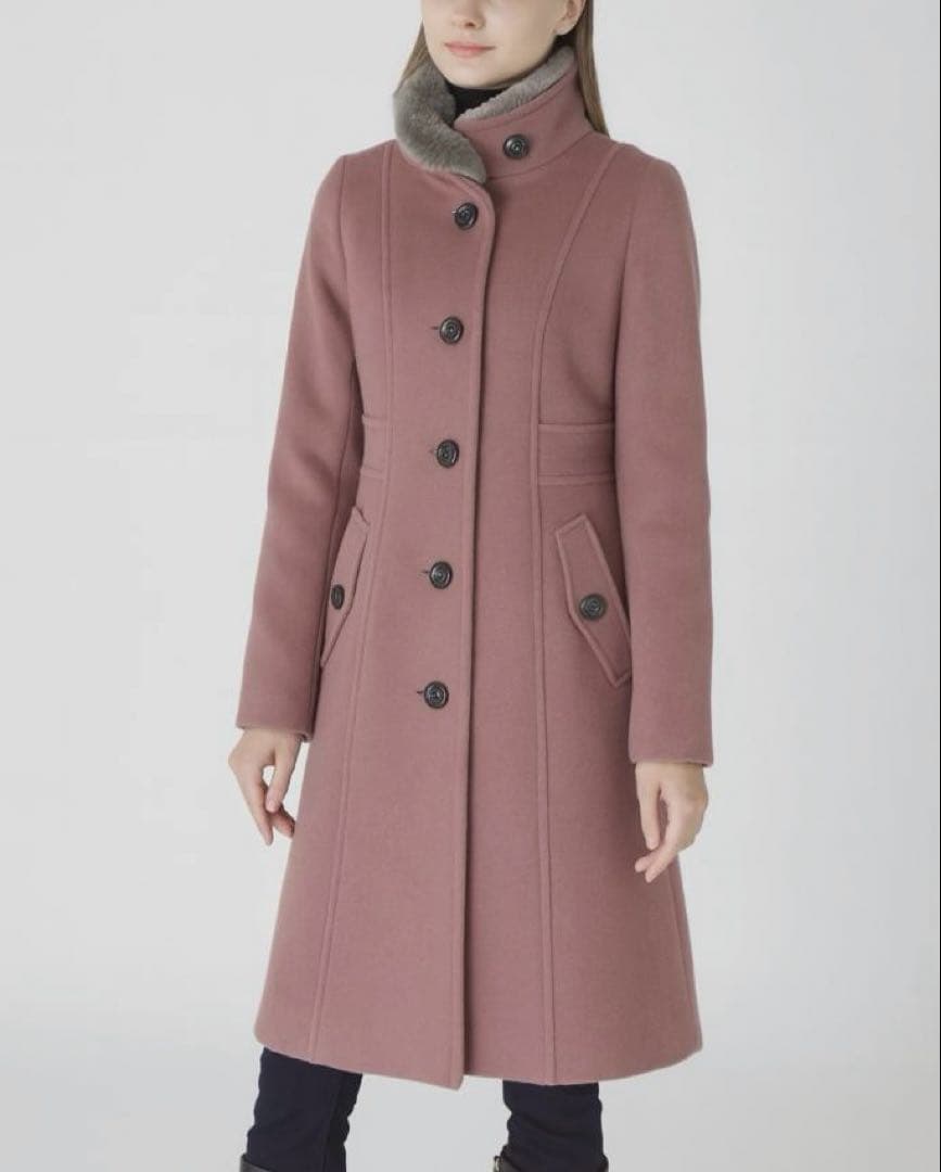 極美品　ブルーレーベルクレストブリッジ スタンドカラーコート　ピンク