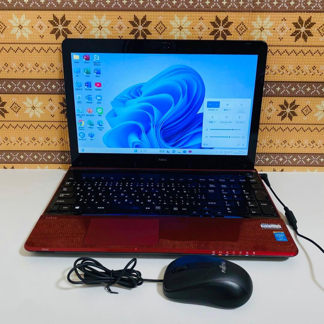 Y959 NECノートパソコンWEBカメラSSD高速Windows11オフィス付