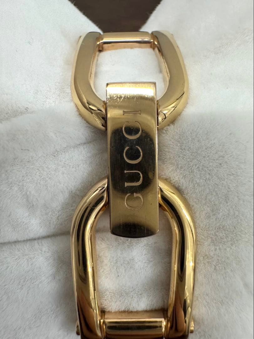 美品GUCCI 1500L ゴールド/GGシェル文字盤 1Pダイヤ