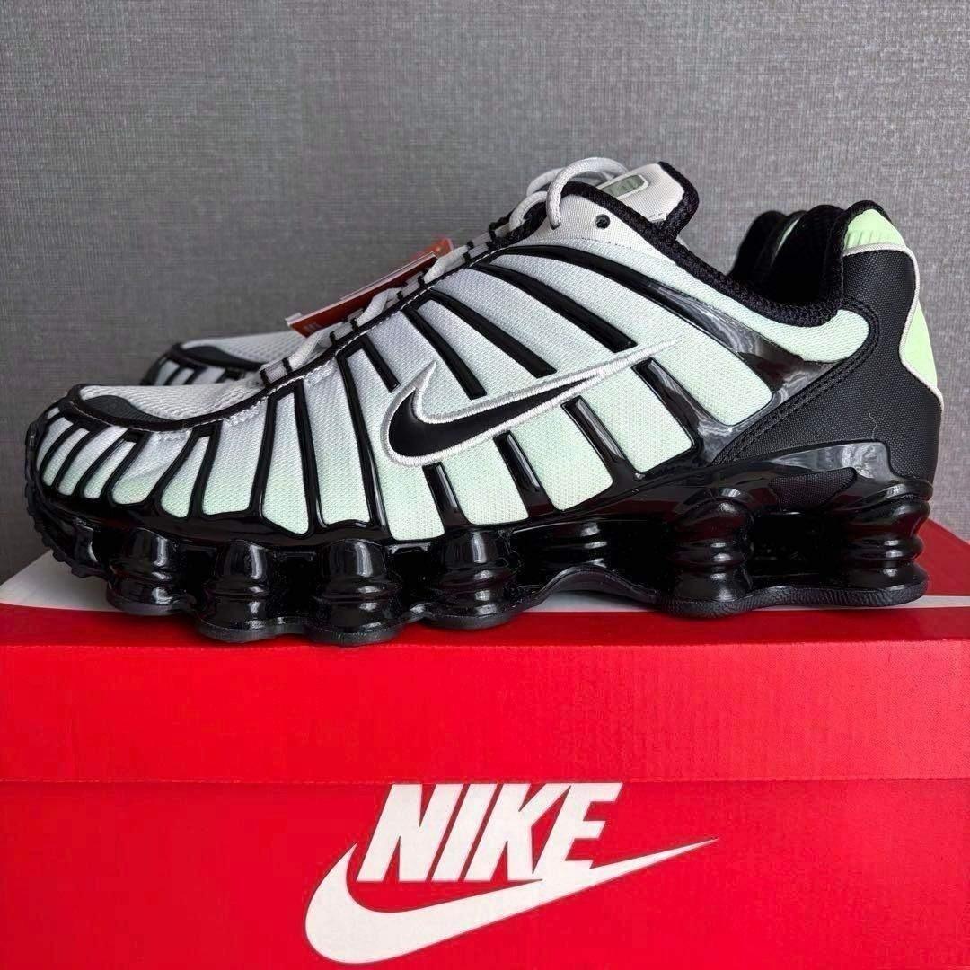 完売27.5✨新品NIKE Shox TL AV3595-300 黒×グリーン系