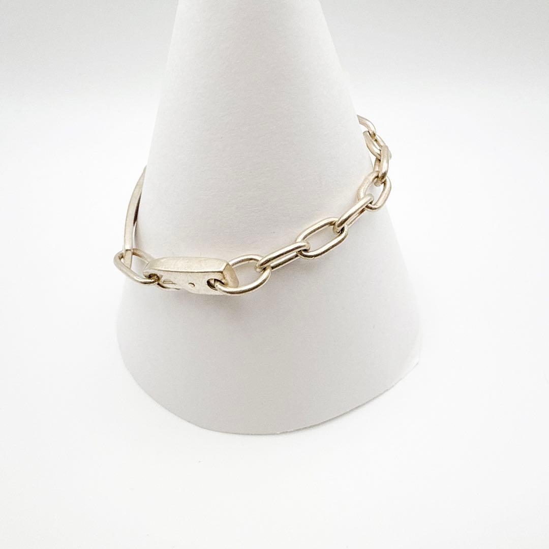 2944-1 人気✨GUCCI ブレスレット　プレート　チェーン　シルバー925