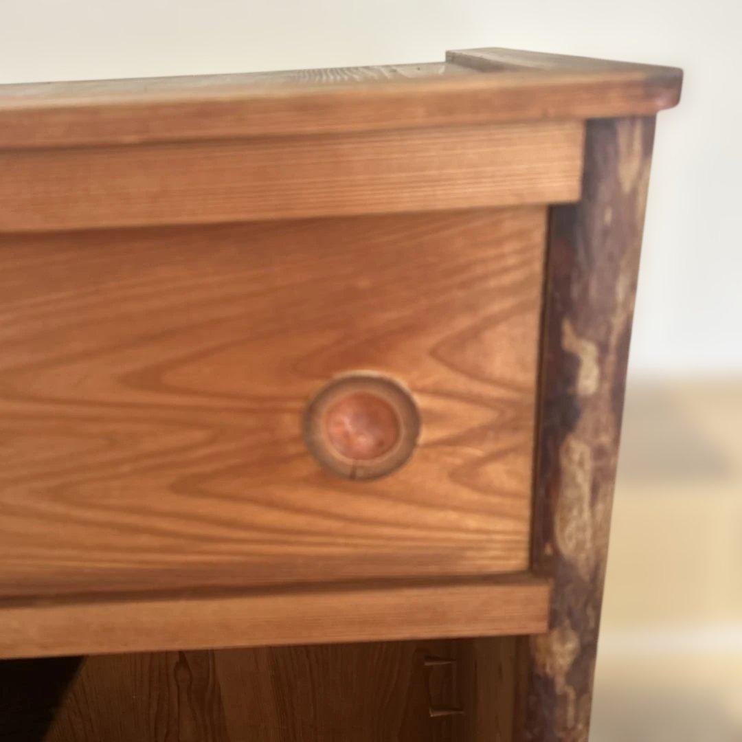 送料込み　伝統工芸　置き水屋　茶道具　置水屋　水屋箪笥　網代引戸　茶箪笥