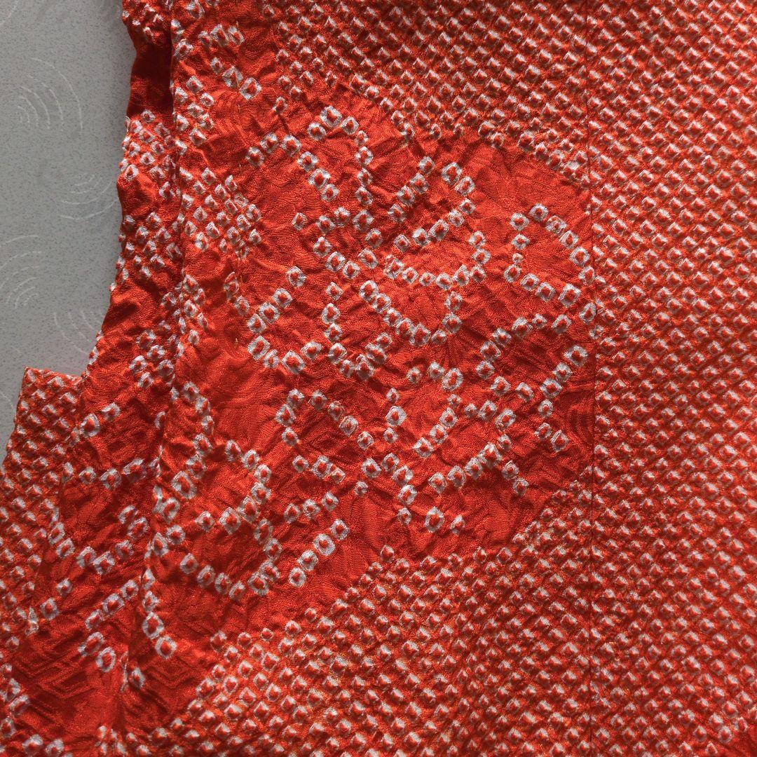 七五三３歳女の子アンティーク着物と正絹総絞り手縫いの被布(中綿無し）