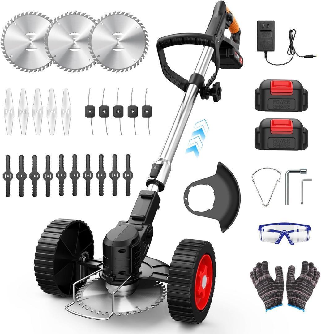 草刈り機 充電式 高性能 21V 4000mAhのバッテリー総容量 強力電動草刈